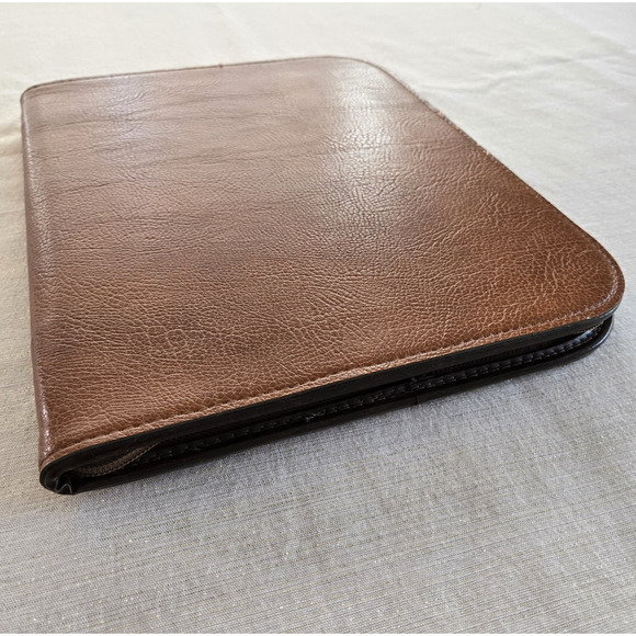 Vintage Portfolio Organizer Brown Leatherette Executive Brief Program AT&T 1983 - Picture 4 of 14